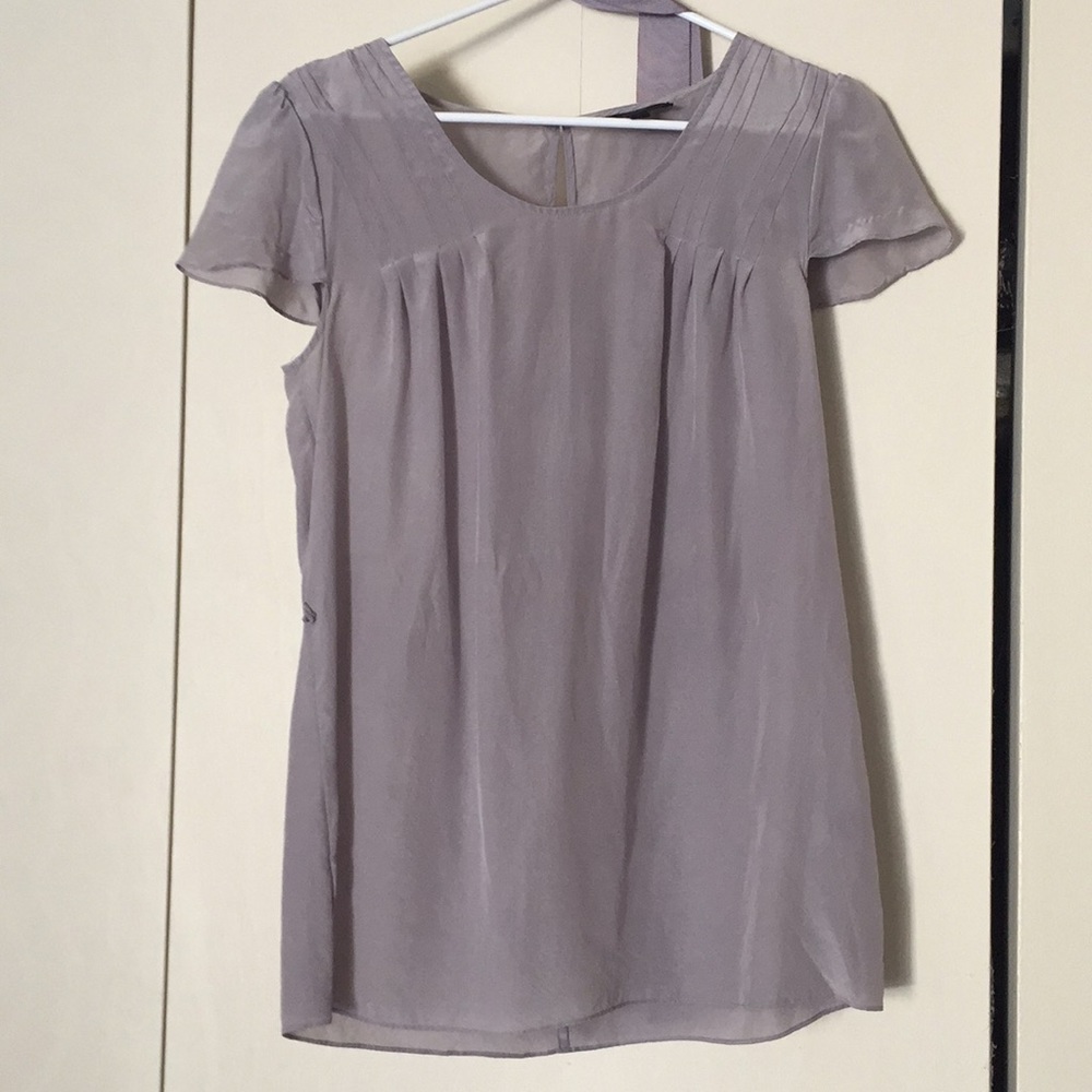 Banana Republic 100% silk blouse with tie waist.